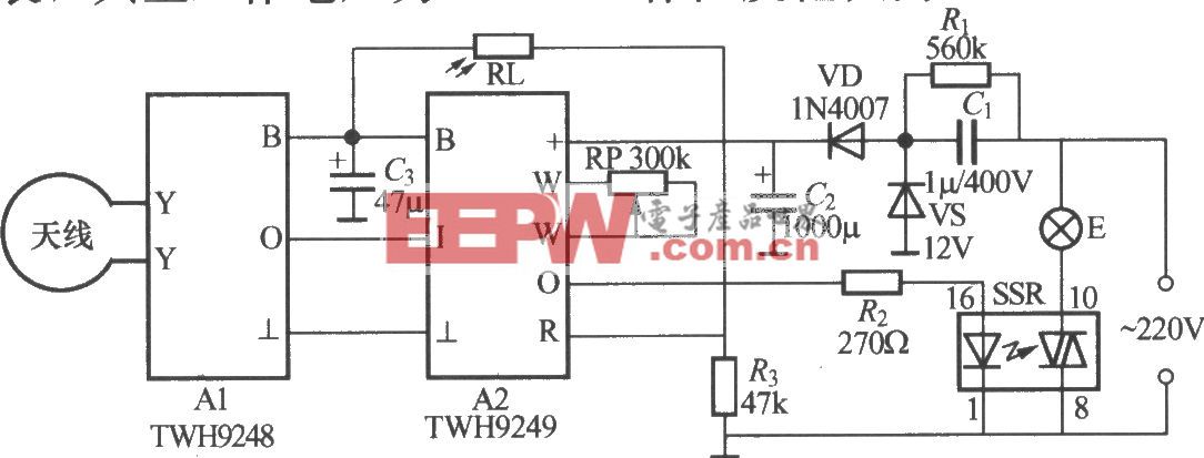微波雷达探测自动灯电路(3)(TWH9248/9249)